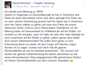 Bernd Buchner bekennt sich Anfang 2015 zu PEGIDA
