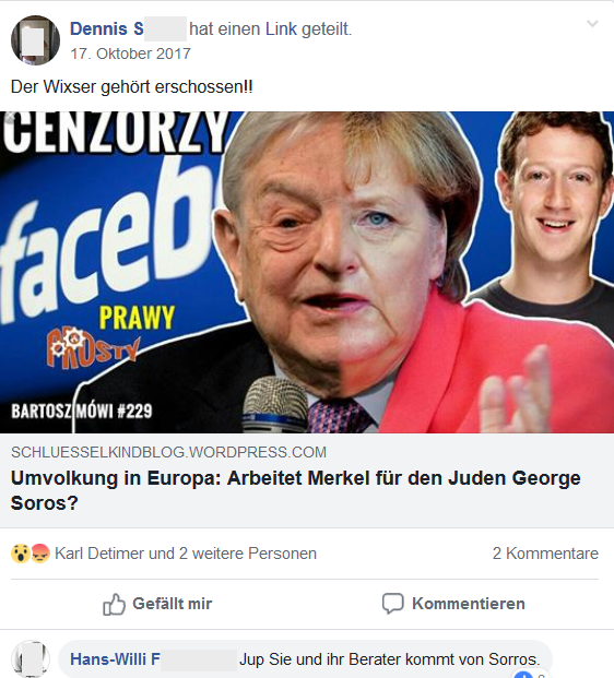"Soros erschießen" in der Gruppe "Deutsches Reich"
