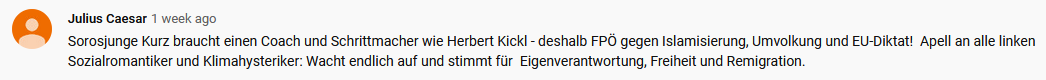 FPÖ TV Hartberg, Kommentar: "Sorosjunge Kurz" (Screenshot 30.9.19)