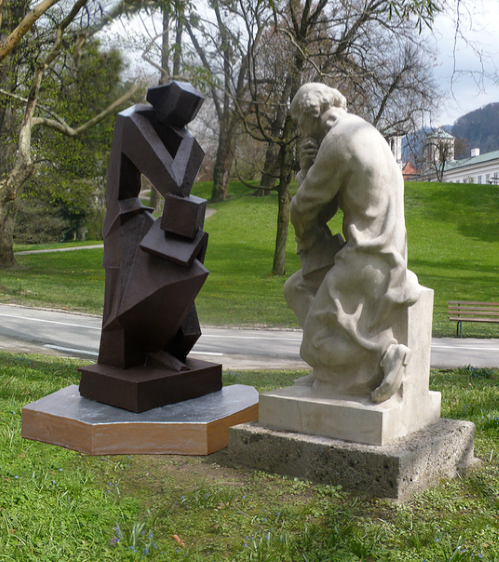 GegenSetzung_Gwiggner-Thorak GegenSetzung: Gwiggner Thorak / Kunststoff Marmor / h: 270 cm / 2010 1943 (Quelle: www.gwiggner.com/werke/gegensetzung)