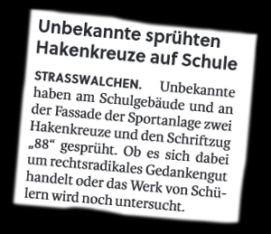 Die zweifelhafte Meldung in den Salzburger Nachrichten: Wiederbetätigung oder aber nur das Werk von Schülern...