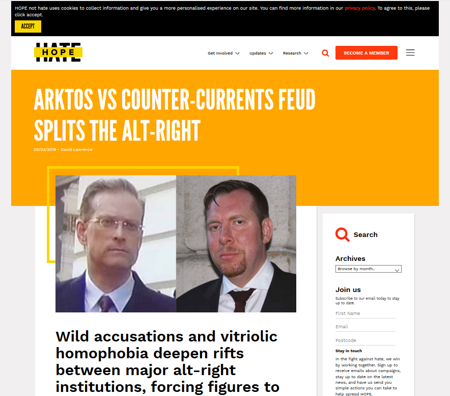 "Hope not Hate"-Report zu Johnson (links) und Friberg (rechts)
