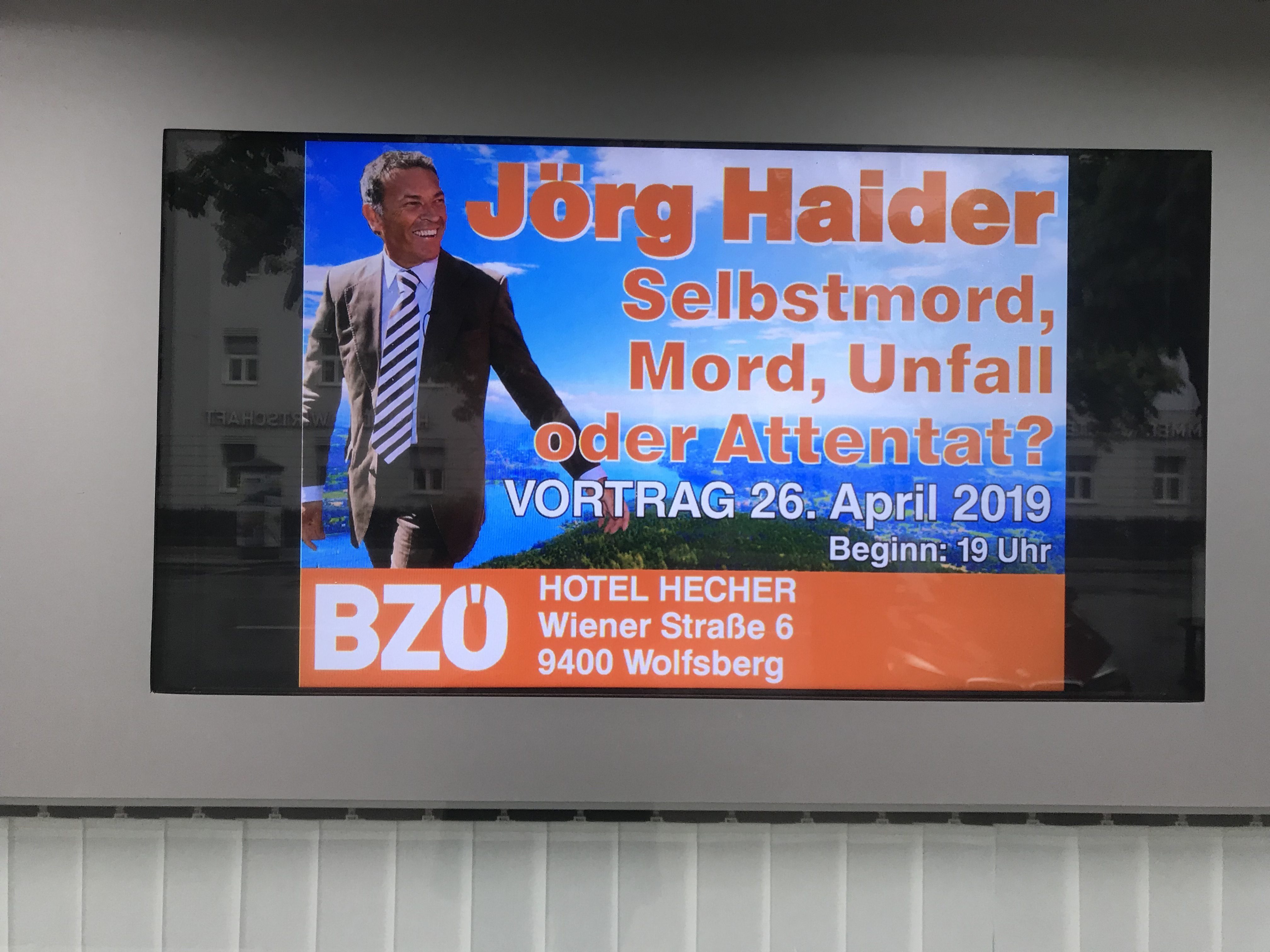 BZÖ-Vortrag: Jörg Haider – Selbstmord, Mord, Umfall oder Attentat