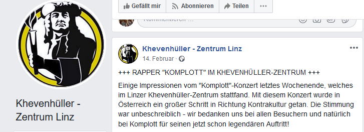 Konzert im Khevenhüller-Zentrum mit rechtsextremer Gruppe "Komplott"