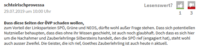 Forum "Kleine Zeitung": Silberstein statt Siegfried