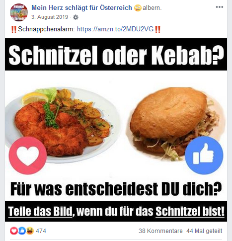 Fan-Seite "Mein Herz schlägt für Österreich": Pro-Schnitzel-Abstimmung
