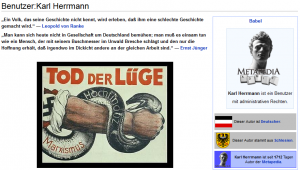 Metapedia-User Karl Herrmann nutzt ein NS-Propaganda-Bild zur Selbstbeschreibung