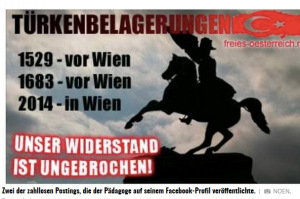 Der nun suspendierte Lehrer übernahm etwa ein Bild der (längst geschlossenen) Neonazi-Seite "freies-oesterreich.net" - Bildquelle: NÖN