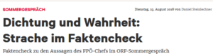 News: Faktencheck Strache Sommergespräch 2016