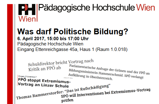 Auch gegen diese Diskussionsveranstaltug ging die FPÖ mit allen Mitteln vor... (Ganze Einladung hier zur Ansicht)