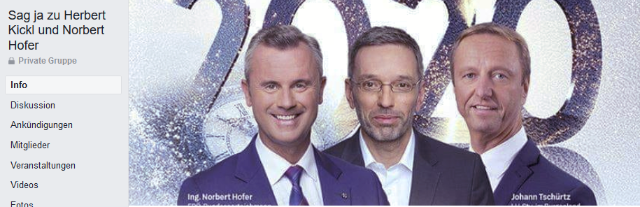 Titelfoto Gruppe „Sag ja zu Herbert Kickl und Norbert Hofer“