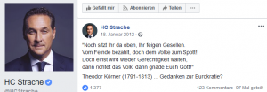Screenshot Strache mit Fake-Zitat von Körner
