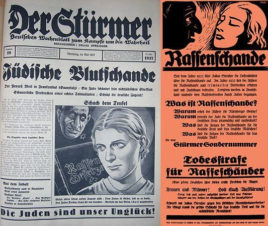 Propaganda der NSDAP gegen "Jüdische Blutschande" und "Rassenschande" - Bildquelle: Deutsches Historisches Museum, frei unter CC 3.0/u.a.