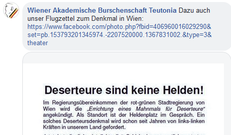 Teutonia: "Deserteure sind keine Helden!"
