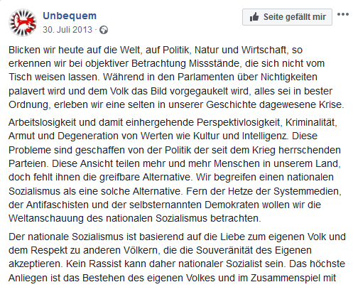 "Unbequem": Nationaler Sozialismus (30.7.13)