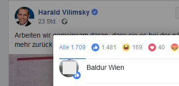 Ein Like von "Baldur Wien" für Harald Vilimsky