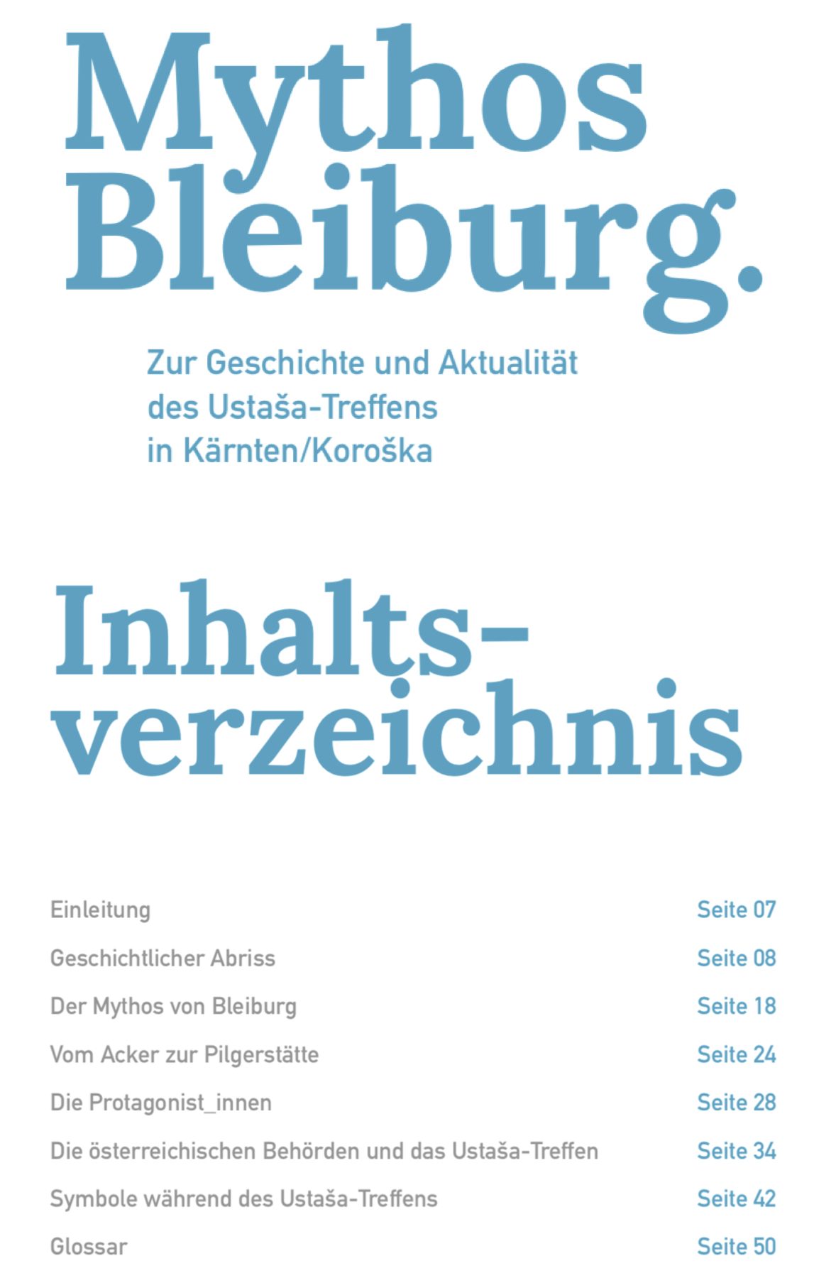 Broschüre "Mythos Bleiburg", AK Pliberk/Bleiburg