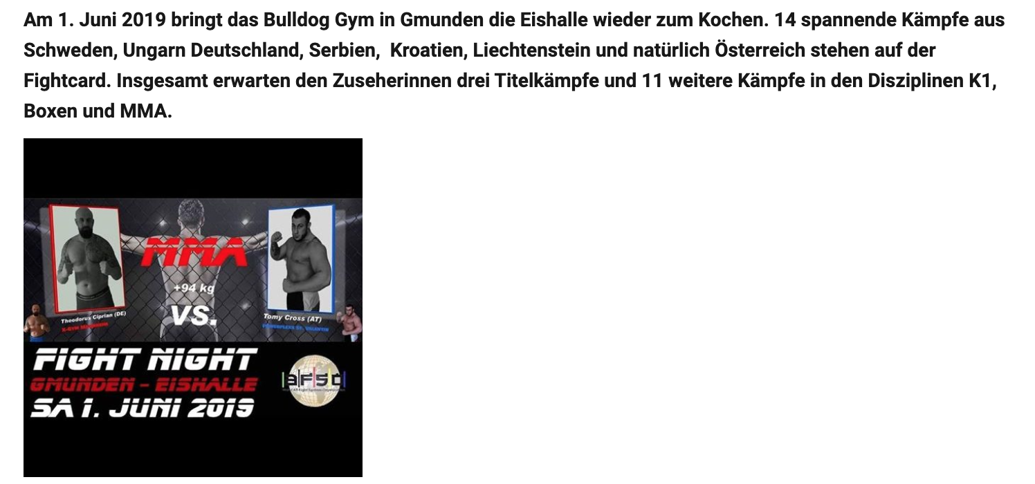 "Bulldog Gym" lädt zur Fight Night in Gmunden