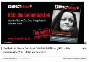 Compact-Kampagne für Freilassung der NSU-Komplizin Beate Zschäpe