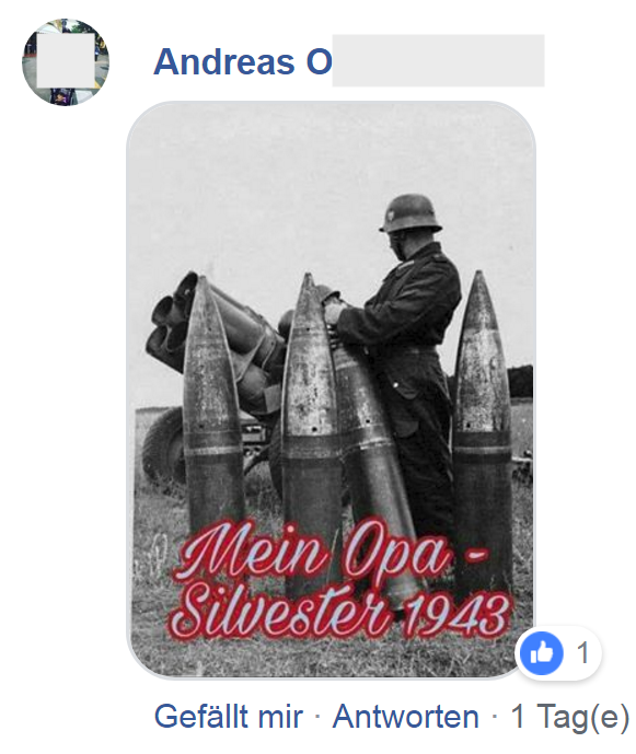 Andreas O "Mein Opa – Silvester 1943" (Screenshot FPÖ Fails 1.1.19)