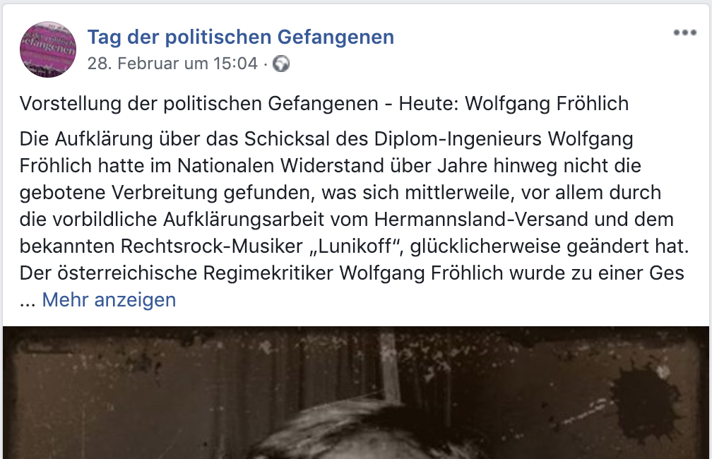 Neonazis betrauern Haft von Wolfgang Fröhlich
