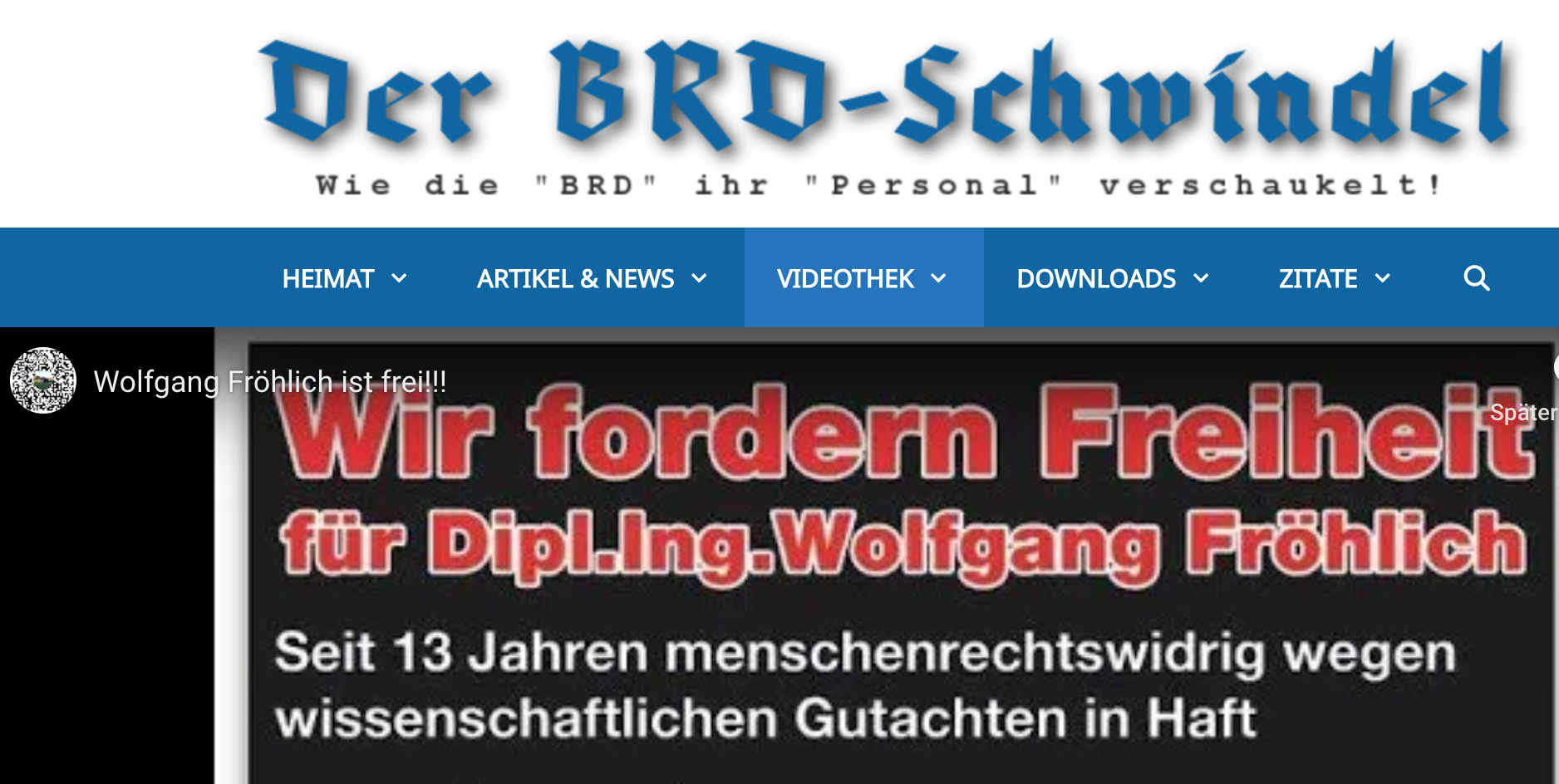 "BRD-Schwindel" teilt Video des "Thing-Kreis Themar" zu Fröhlichs Haftentlassung