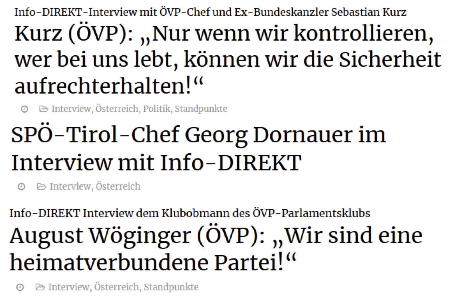 Interviews mit Info-Direkt: Kurz, Dornauer, Wöginger