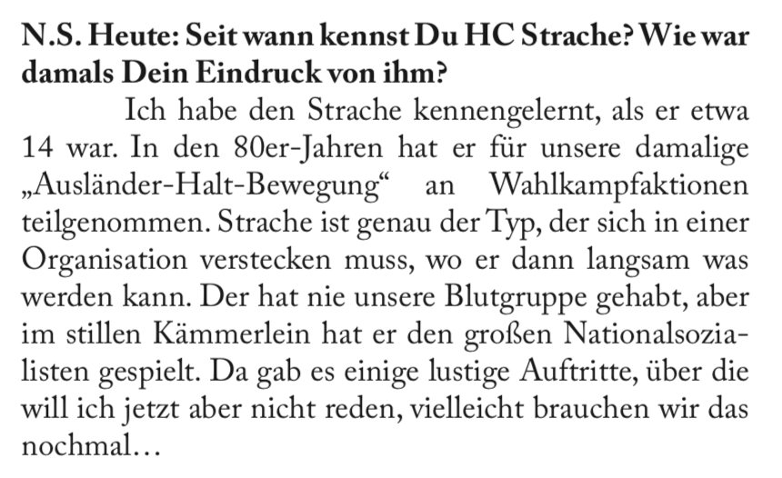 Küssel über Strache (N.S. Heute, S. 20)