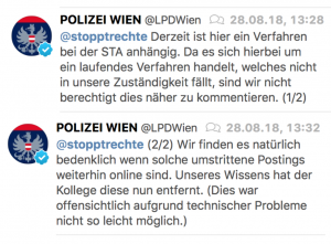 Reaktion LPD-Wien (via Twitter)