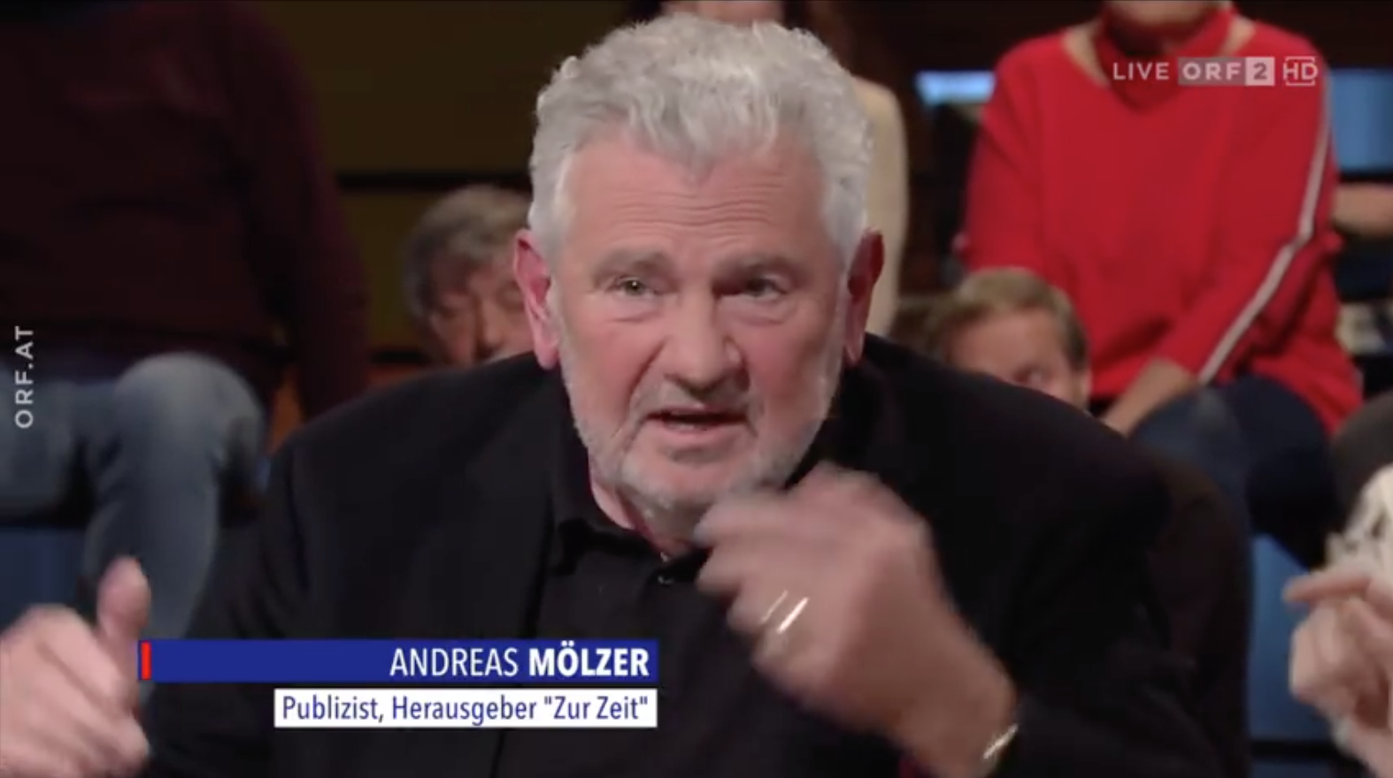 Andreas Mölzer in "Im Zentrum" 7.4.19 ("Der rechte Rand und die Politik")