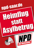 NPD-Plakat: Heimatflug statt Asylbetrug