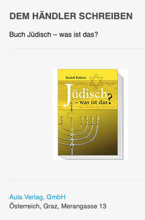 Rudolf Rahlves "Jüdisch – was ist das?" beim Aula-Verlag