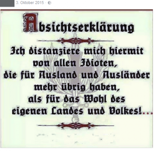 Posting des Angeklagten auf Facebook...