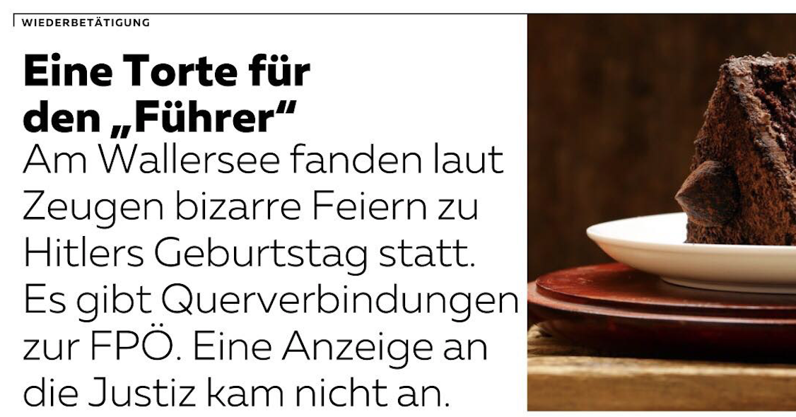 Der <a href="https://www.stopptdierechten.at/2018/11/05/wochenschau-kw-44/" target="_blank" rel="noopener">Fall von Henndorf/Wallersee</a> ist ein Beispiel für jahrelange braune Umtriebe in Salzburg, von denen viele zwar gemunkelt hatten, die aber lange niemand zur Anzeige gebracht hatte.