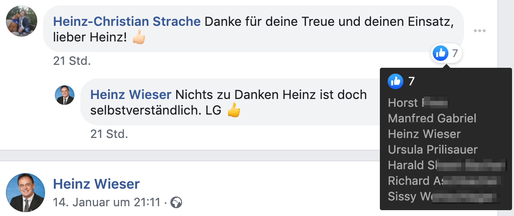 HC Strache dankt Heinz Wieser für seine Treue