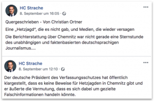 Strache auf Facebook zu Chemnitz