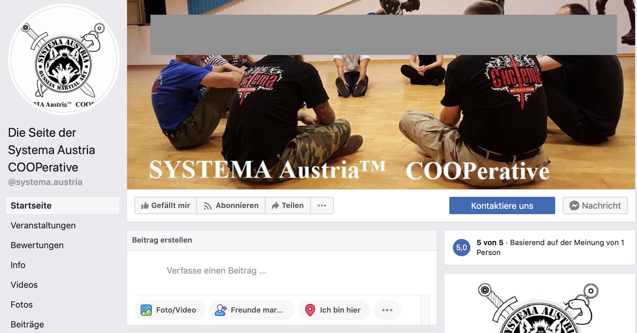 Facebookauftritt von "Systema Austria"