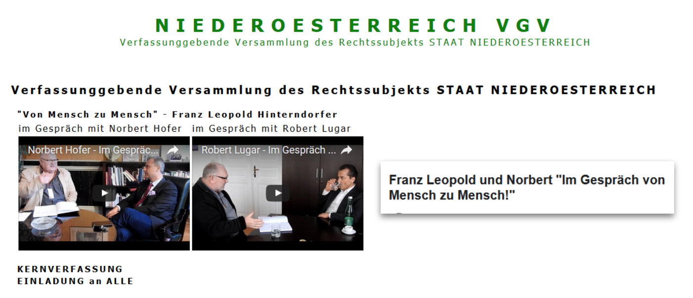 Interview mit Staatenbundler Franz Leopold H. und Norbert Hofer und Robert Lugar