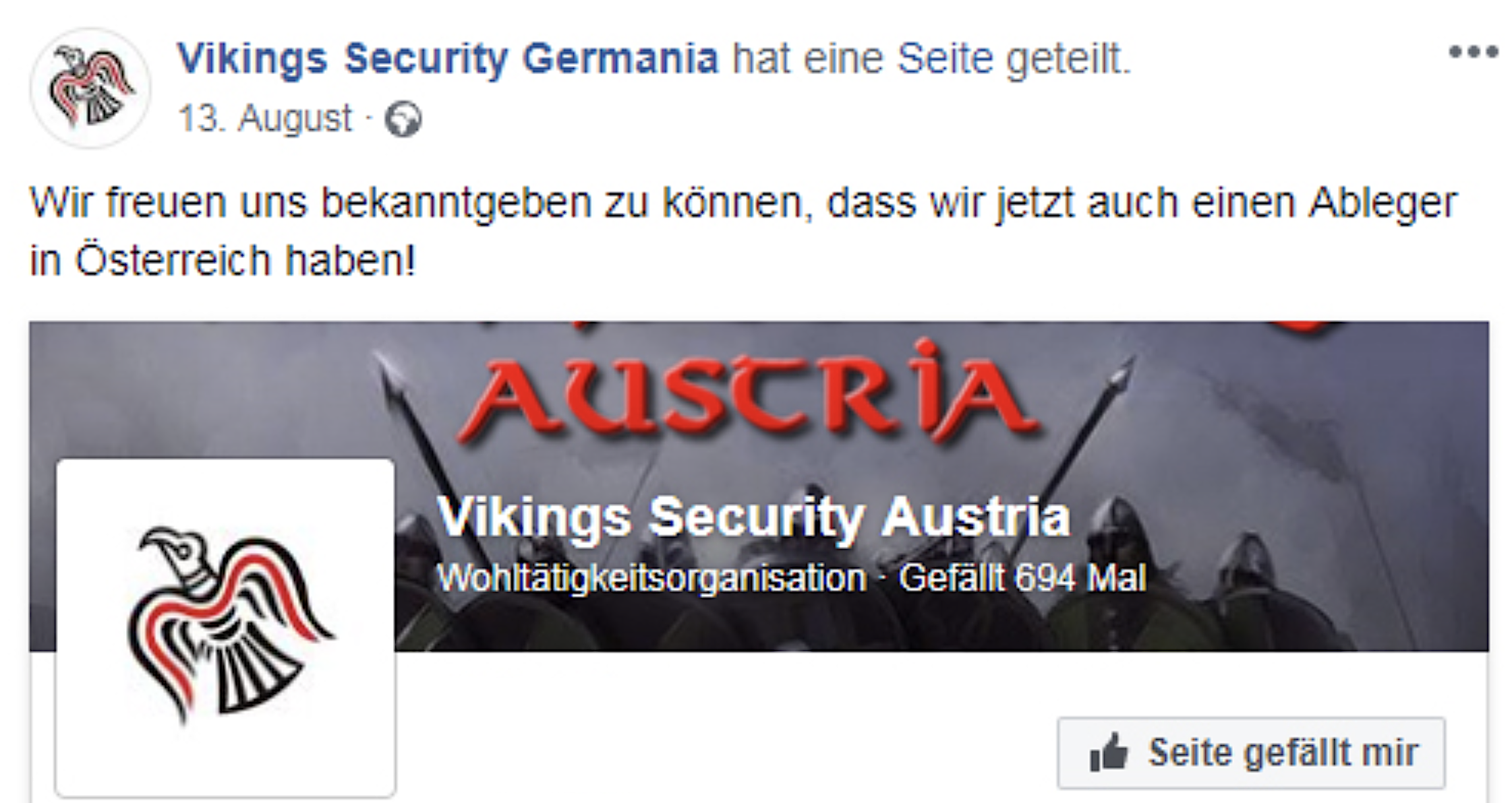 Vikings Security Germania gibt die Gründung eines Ablegers in Österreich bekannt