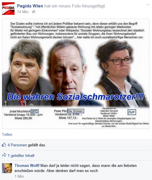 Wolff will Muchitsch, Pilz und Tamandl am liebsten erschießen (Screenshot 2015 via FPÖ Fails)