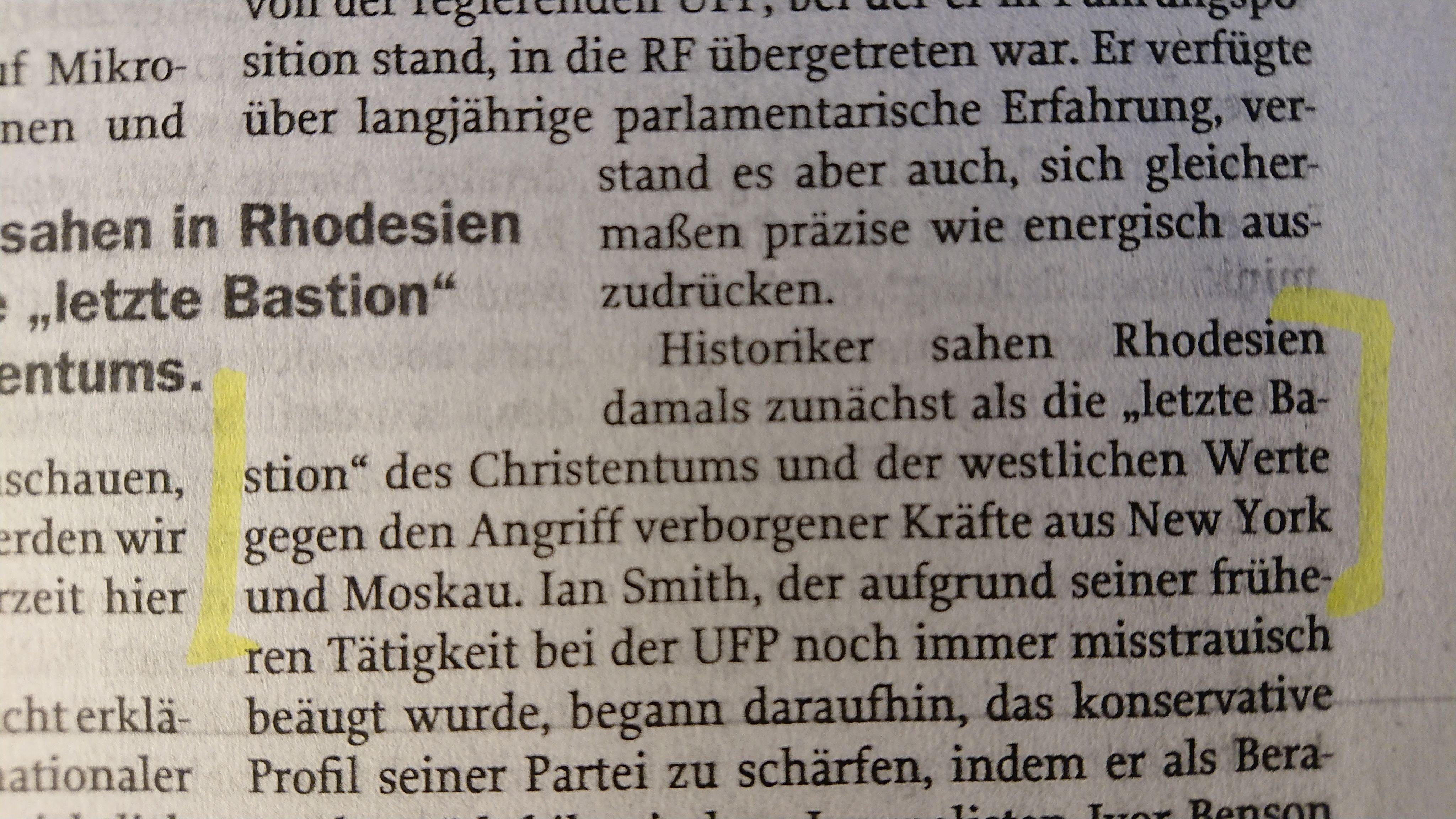 "Zur Zeit" Nr. 18, Mai 2019, S. 38-40, Moffat Rhodesien; "verborgene Kräfte aus New York und Moskau"
