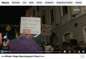RTV berichtet über "Mega-Spaziergang in Steyr" (13.12.21)