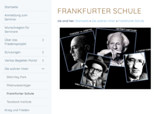 Die Frankfurter Schule als Teil der "wahren Viren" (Screenshot Website "friedensprojekt")