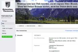 Edtmeier als Betreiber der FB-Seite "Heimatschutz Österreich"