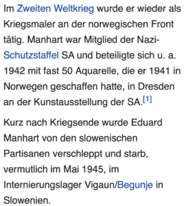 Kärntner Maler Eduard Manhart: Mitglied der SA (Wikipedia)