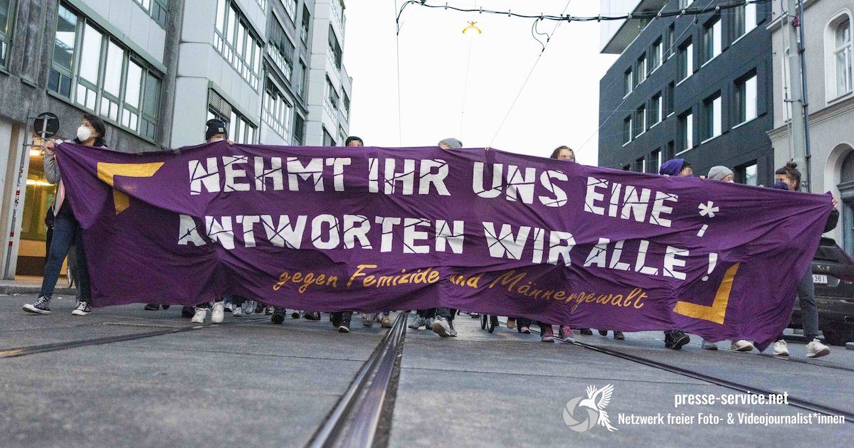Demonstration gegen Femizide und Männergewalt, 3.5.21 Wien (Foto: Presseservice Wien)