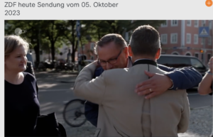 Chrupalla und Grosz in Ingolstadt (Screenshot ZDF "heute", 5.10.23)