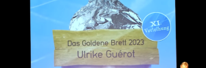 Das Goldene Brett 2023 für Ulrike Guérot (Screenshot YT Livestream der Verleihung)