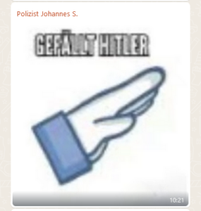 Frankfurter Polizist Johannes S. gefällt Hitler (Screenshot itiotentreff.chat)