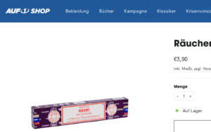 Räucherstäbchen bei AUF1 um 3,90€ (Screenshot AUF1 21.10.23)